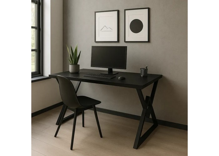 Офісний стіл Loft Lab Diamond, колір Чорний матовий, 36 мм